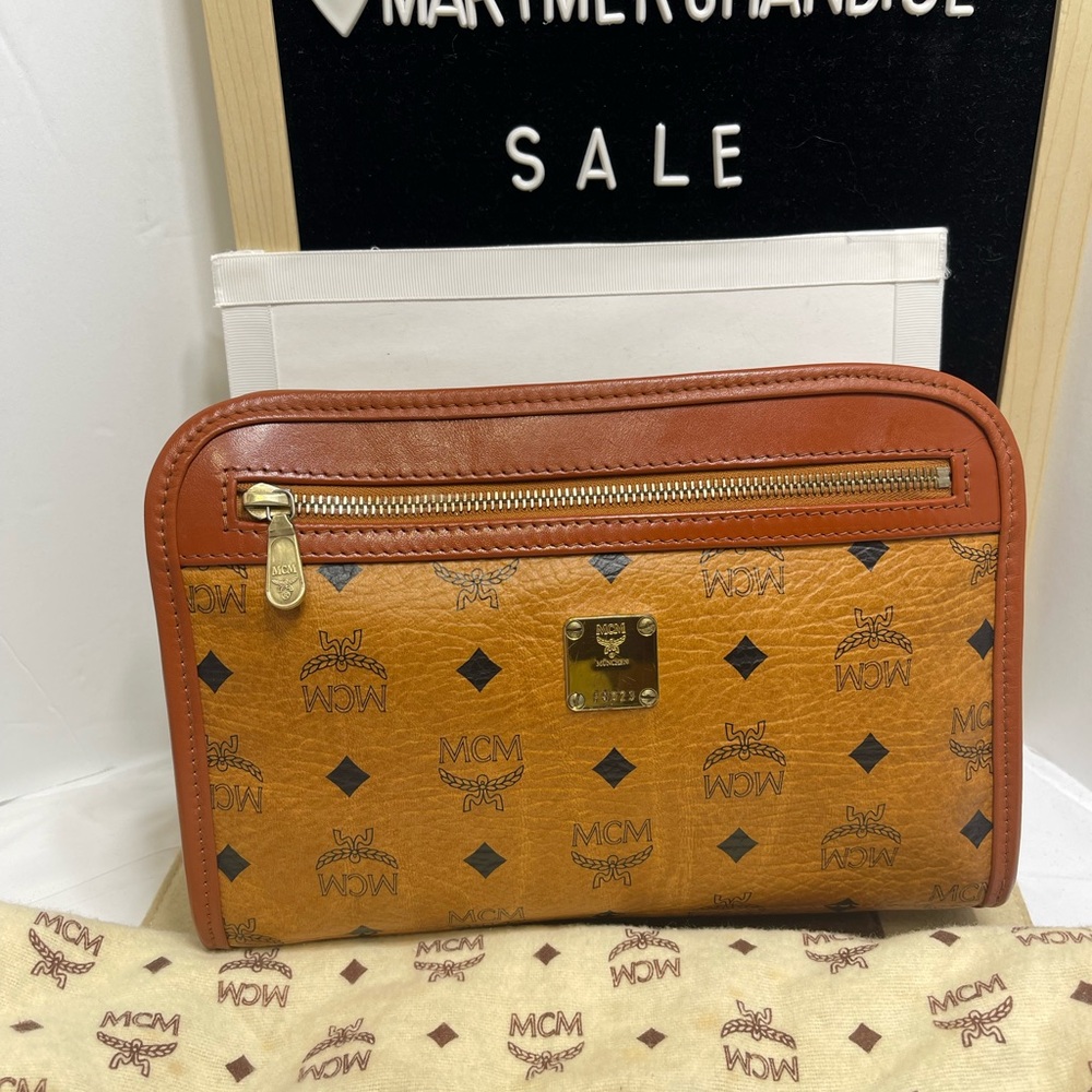 MCM Tan Leather Clutch